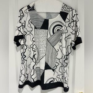 Abstract Black and White Women's Tee